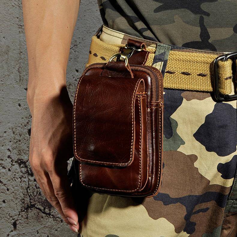 Genuine Leather Men's Waist Pack – Travel, Everyday Use