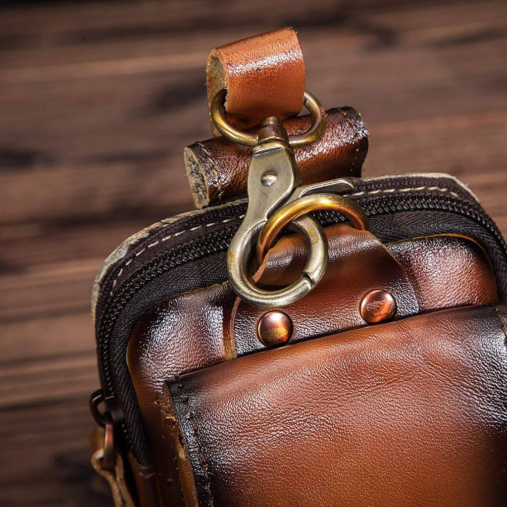 Genuine Leather Men's Waist Pack – Travel, Everyday Use