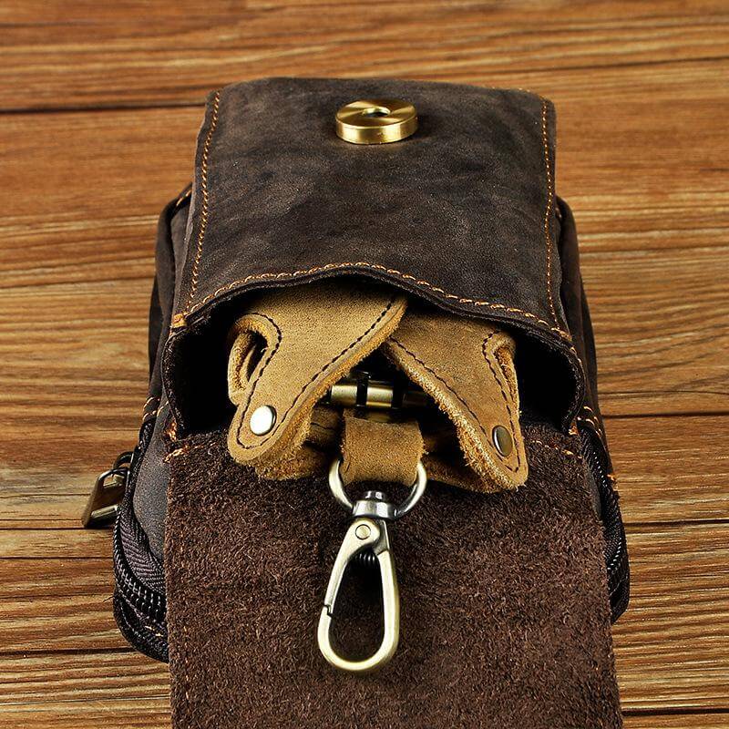 Genuine Leather Men's Waist Pack – Travel, Everyday Use
