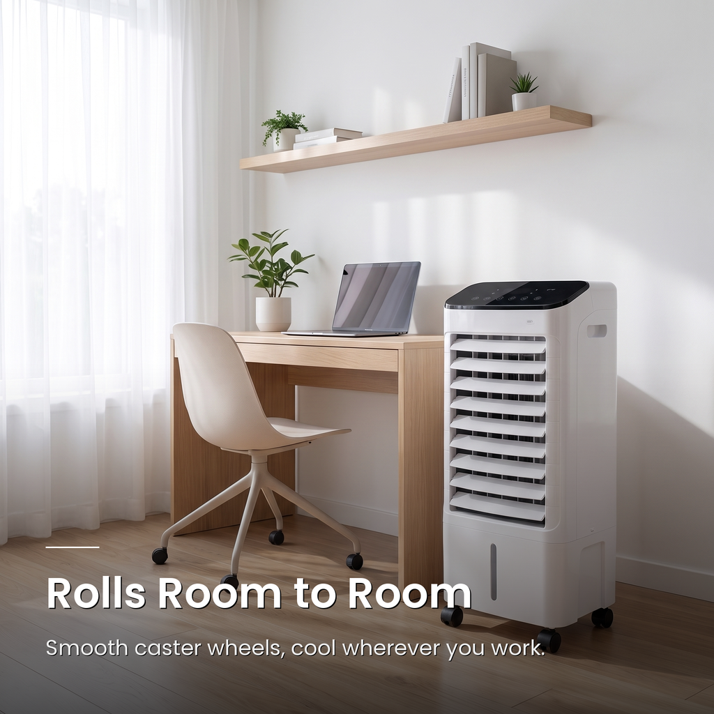 Portable Evaporative Air Cooler – Windowless, No Installation – Home, Travel