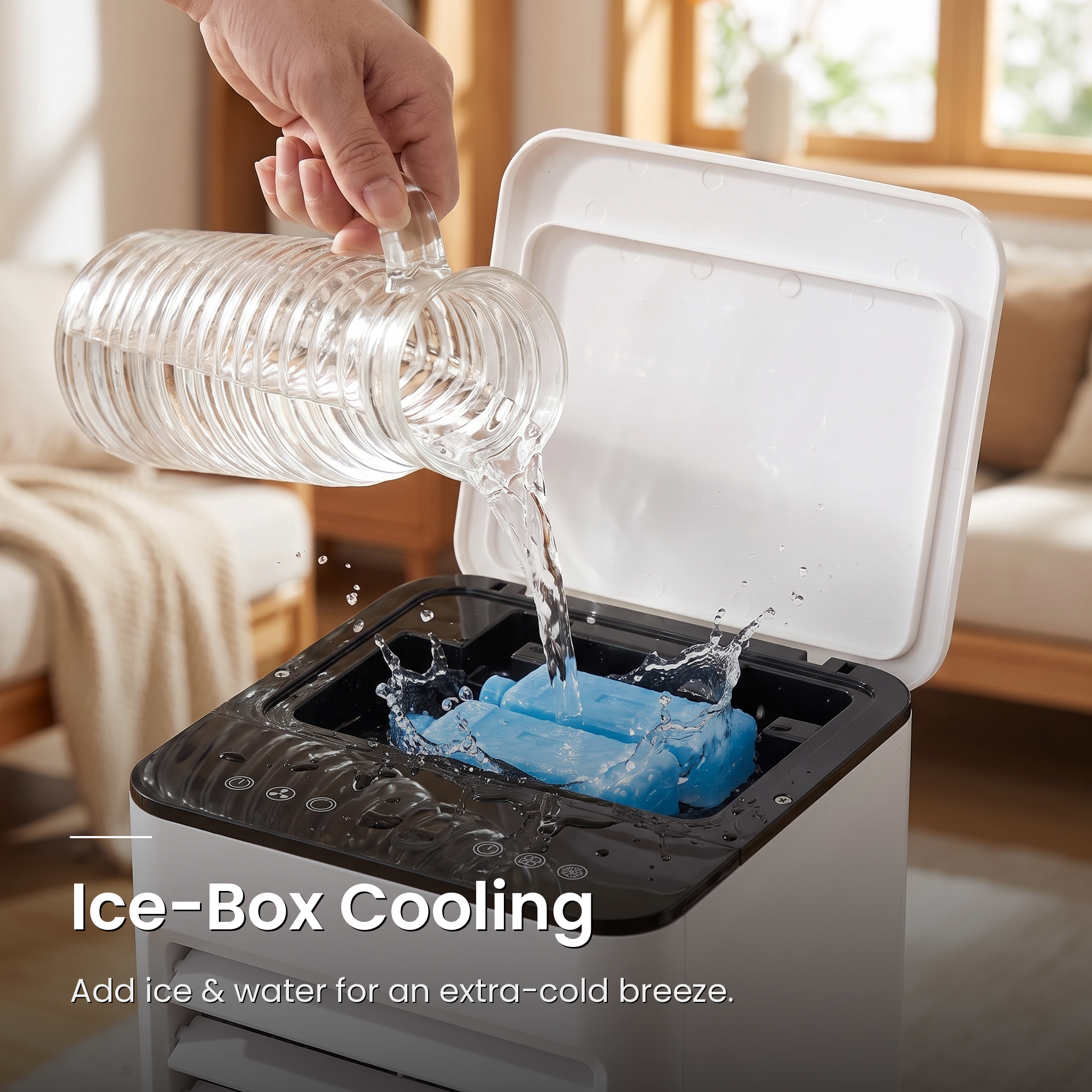 Portable Evaporative Air Cooler – Windowless, No Installation – Home, Travel