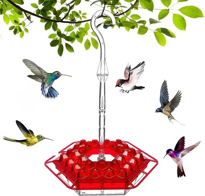 Ant Proof Hummingbird Feeder with Hanging Perch – Outdoor Garden, Patio