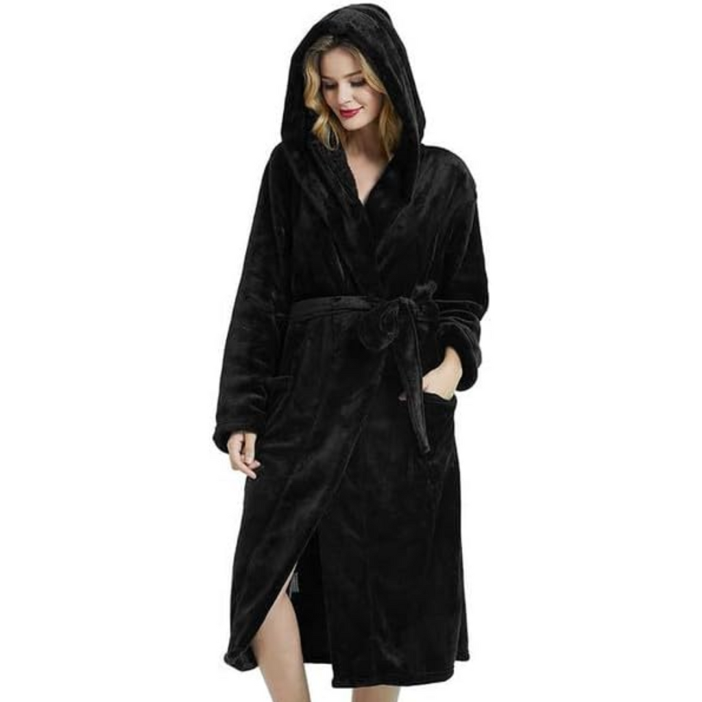 Ladies Fleece Bathrobe with Hood – Cozy Comfort, Relaxation