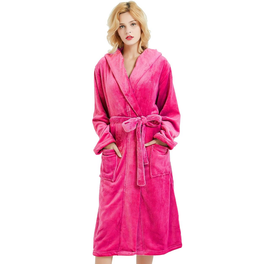 Ladies Fleece Bathrobe with Hood – Cozy Comfort, Relaxation
