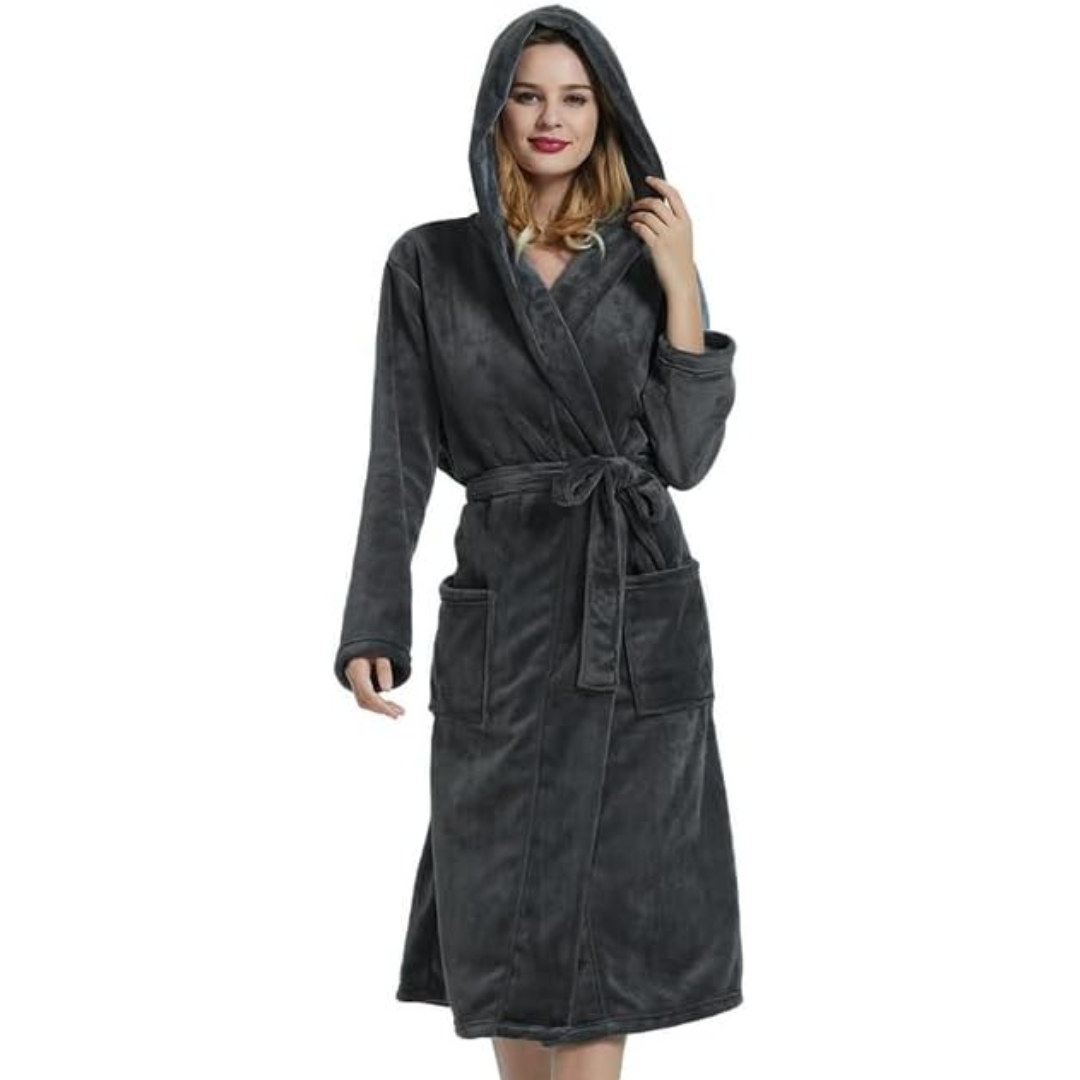 Ladies Fleece Bathrobe with Hood – Cozy Comfort, Relaxation