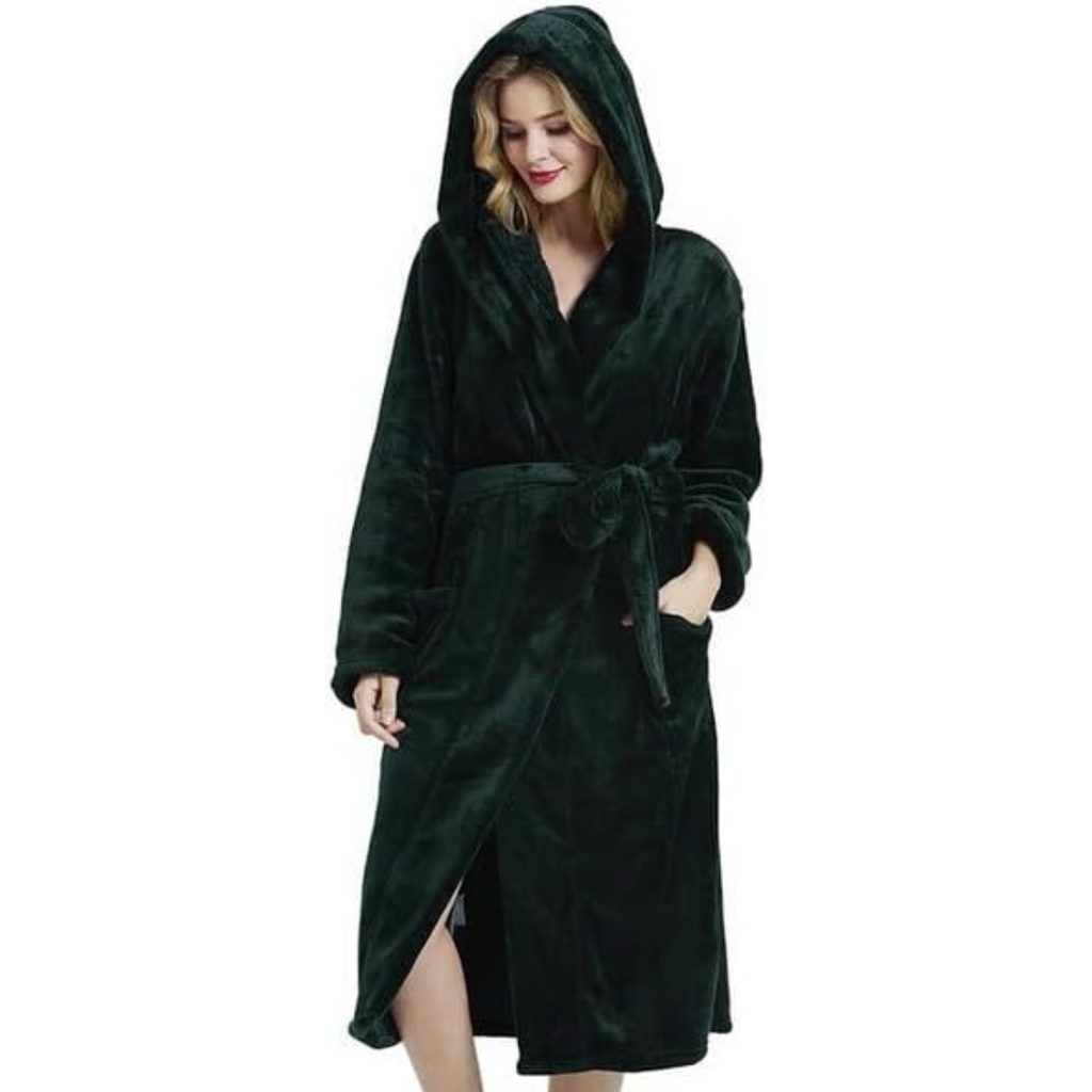 Ladies Fleece Bathrobe with Hood – Cozy Comfort, Relaxation