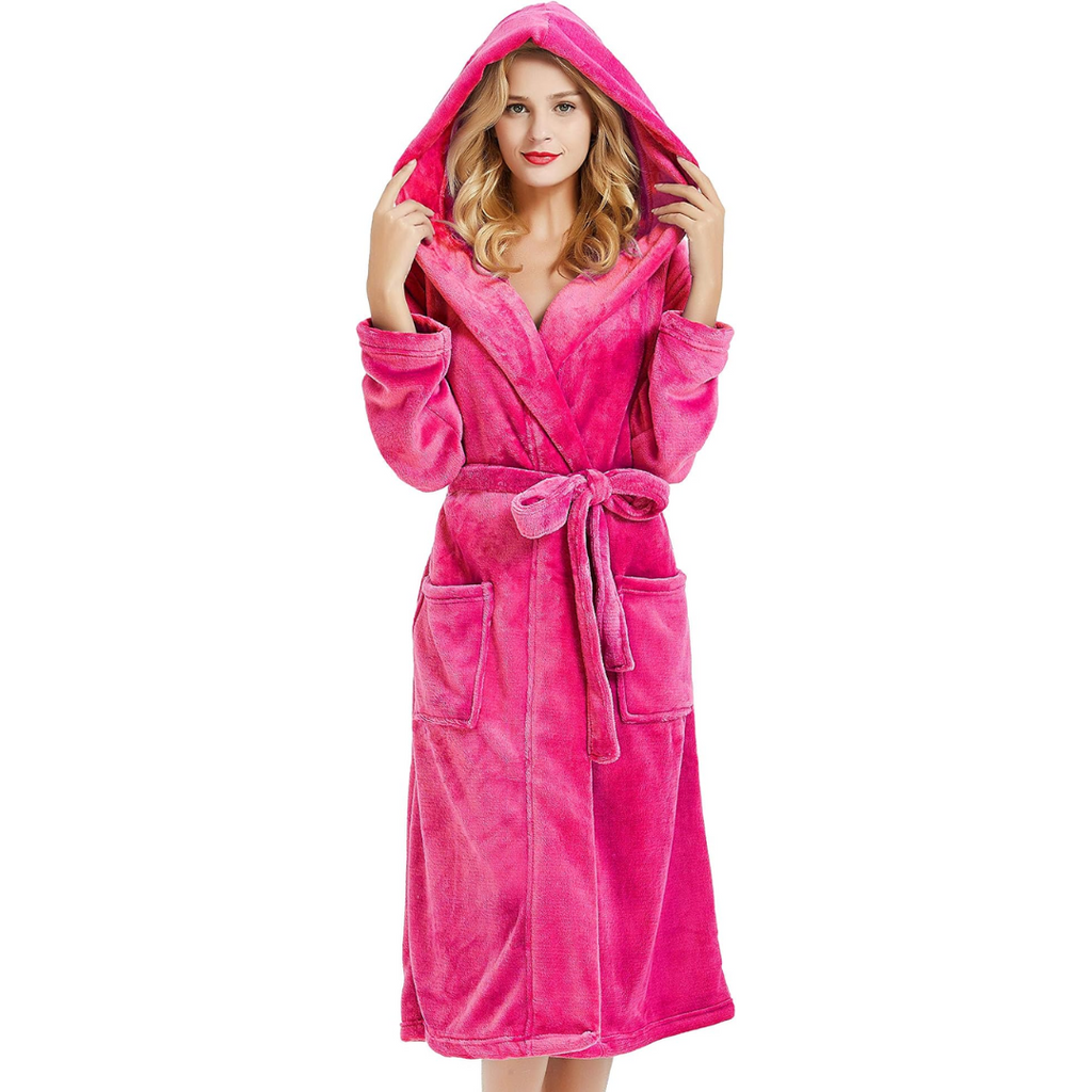 Ladies Fleece Bathrobe with Hood – Cozy Comfort, Relaxation