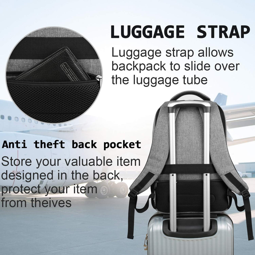 Slim Anti-Theft Laptop Backpack with USB Charging Port – Travel, Home Office
