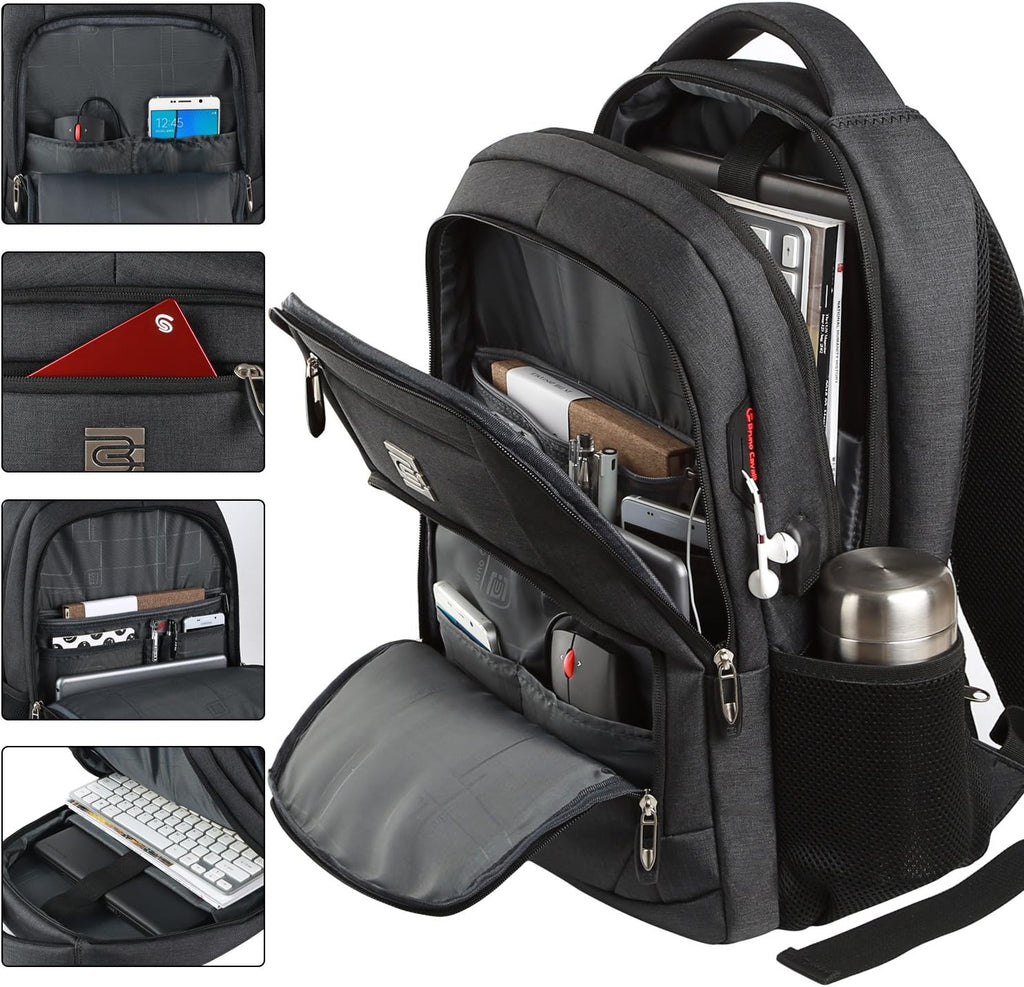 Slim Anti-Theft Laptop Backpack with USB Charging Port – Travel, Home Office