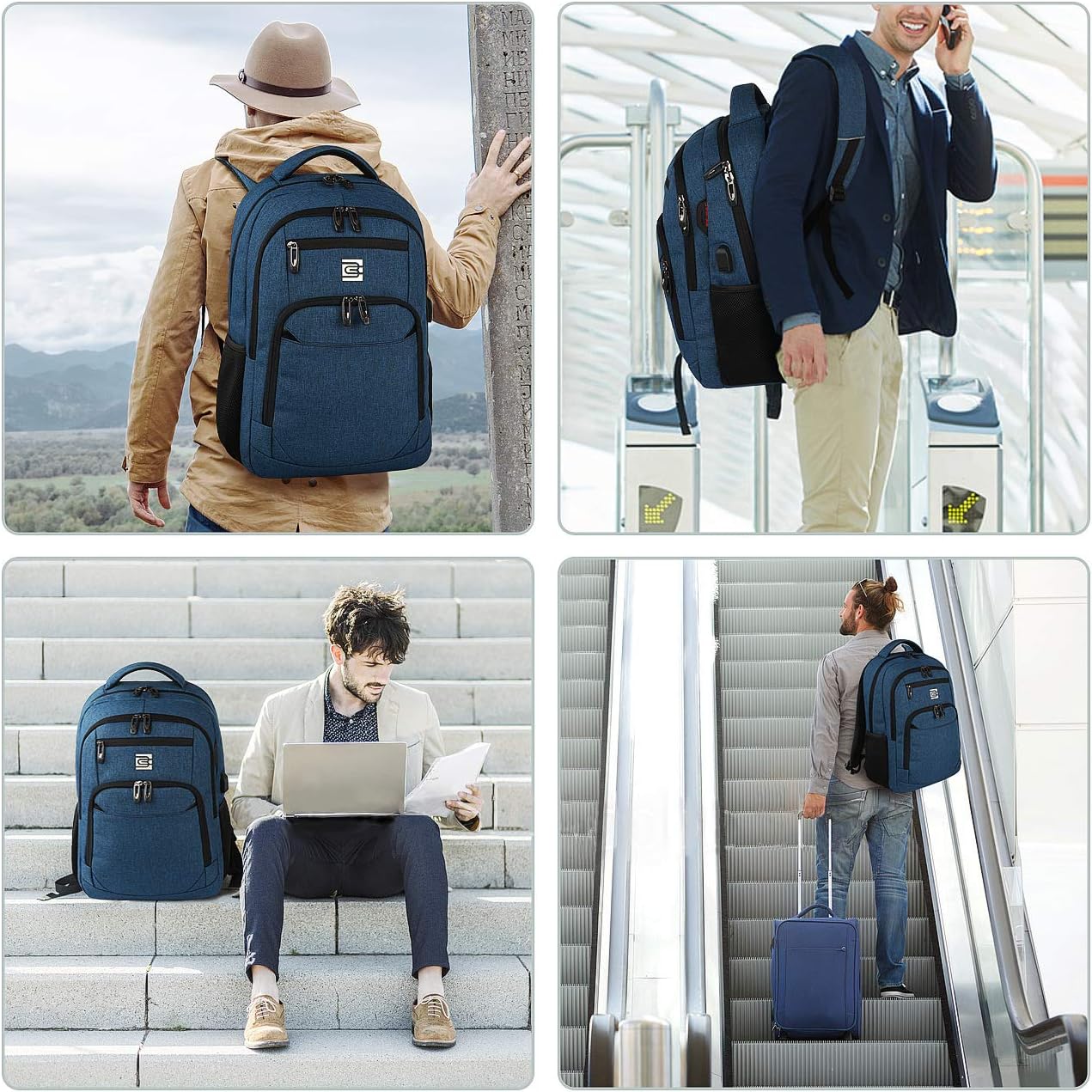 Slim Anti-Theft Laptop Backpack with USB Charging Port – Travel, Home Office