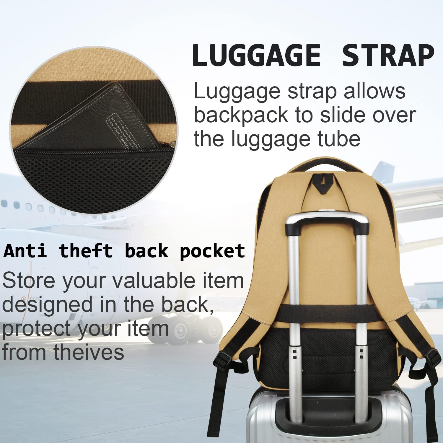 Slim Anti-Theft Laptop Backpack with USB Charging Port – Travel, Home Office