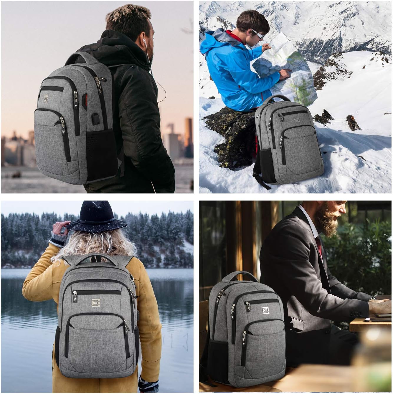 Slim Anti-Theft Laptop Backpack with USB Charging Port – Travel, Home Office