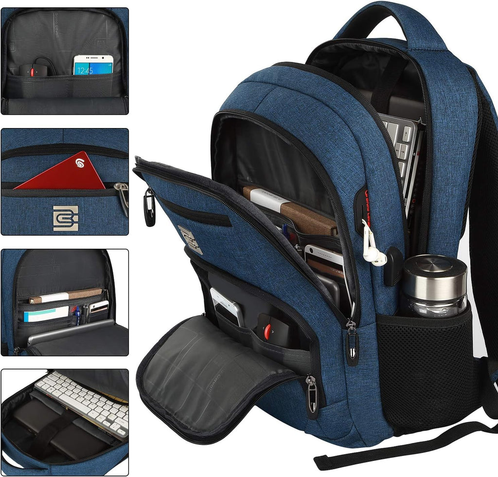 Slim Anti-Theft Laptop Backpack with USB Charging Port – Travel, Home Office