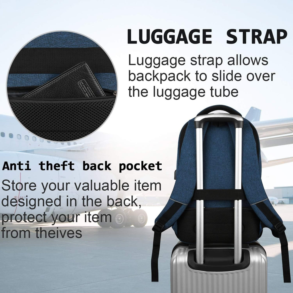 Slim Anti-Theft Laptop Backpack with USB Charging Port – Travel, Home Office