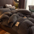 Luxurious Velvet Fleece Duvet Cover Set – Cozy Bedroom, Home Decor