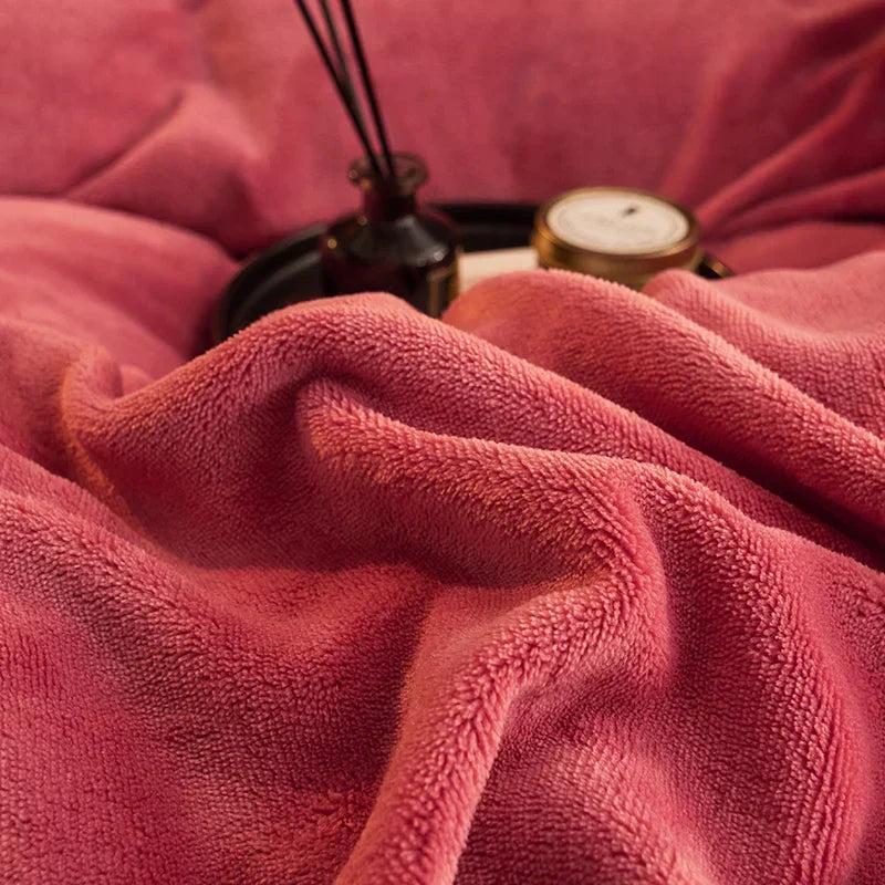 Luxurious Velvet Fleece Duvet Cover Set – Cozy Bedroom, Home Decor
