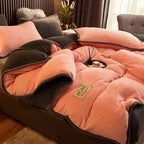 Luxurious Velvet Fleece Duvet Cover Set – Cozy Bedroom, Home Decor
