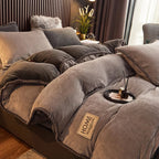 Luxurious Velvet Fleece Duvet Cover Set – Cozy Bedroom, Home Decor