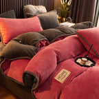 Luxurious Velvet Fleece Duvet Cover Set – Cozy Bedroom, Home Decor