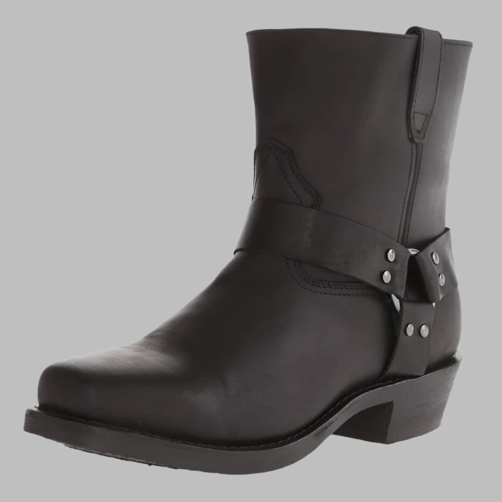 Durable Leather Harness Boots – Casual Wear, Outdoor Adventures