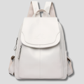 Anti-Theft Leather Backpack with Embossed Detail – Travel, Daily Use