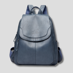 Anti-Theft Leather Backpack with Embossed Detail – Travel, Daily Use