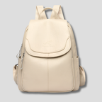 Anti-Theft Leather Backpack with Embossed Detail – Travel, Daily Use