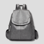 Anti-Theft Leather Backpack with Embossed Detail – Travel, Daily Use
