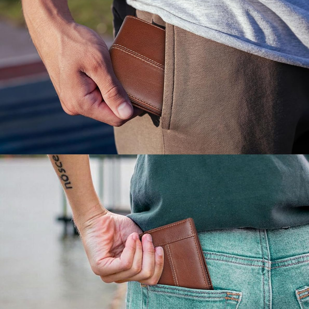 RFID-Blocking Leather Bifold Wallet for Men – Travel, Everyday Use
