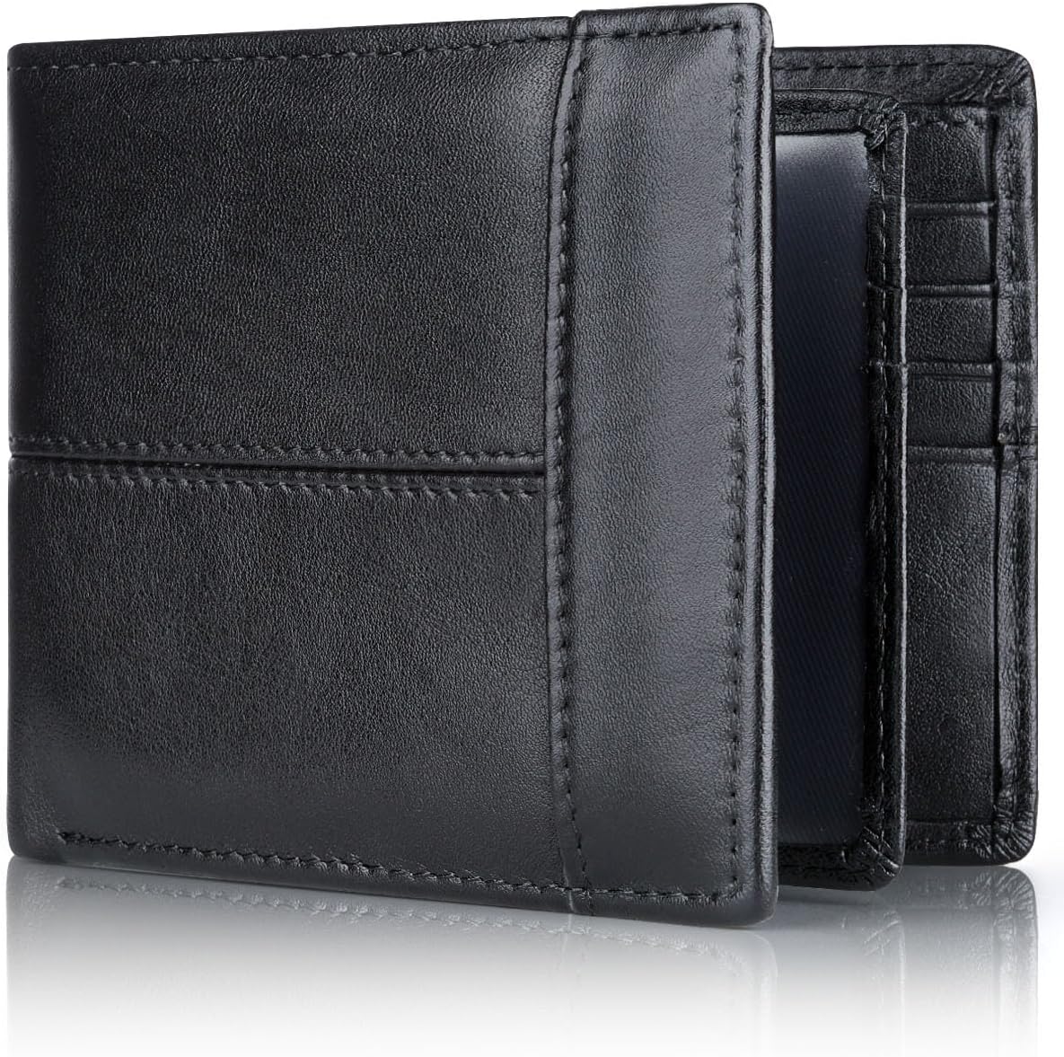 RFID-Blocking Leather Bifold Wallet for Men – Travel, Everyday Use