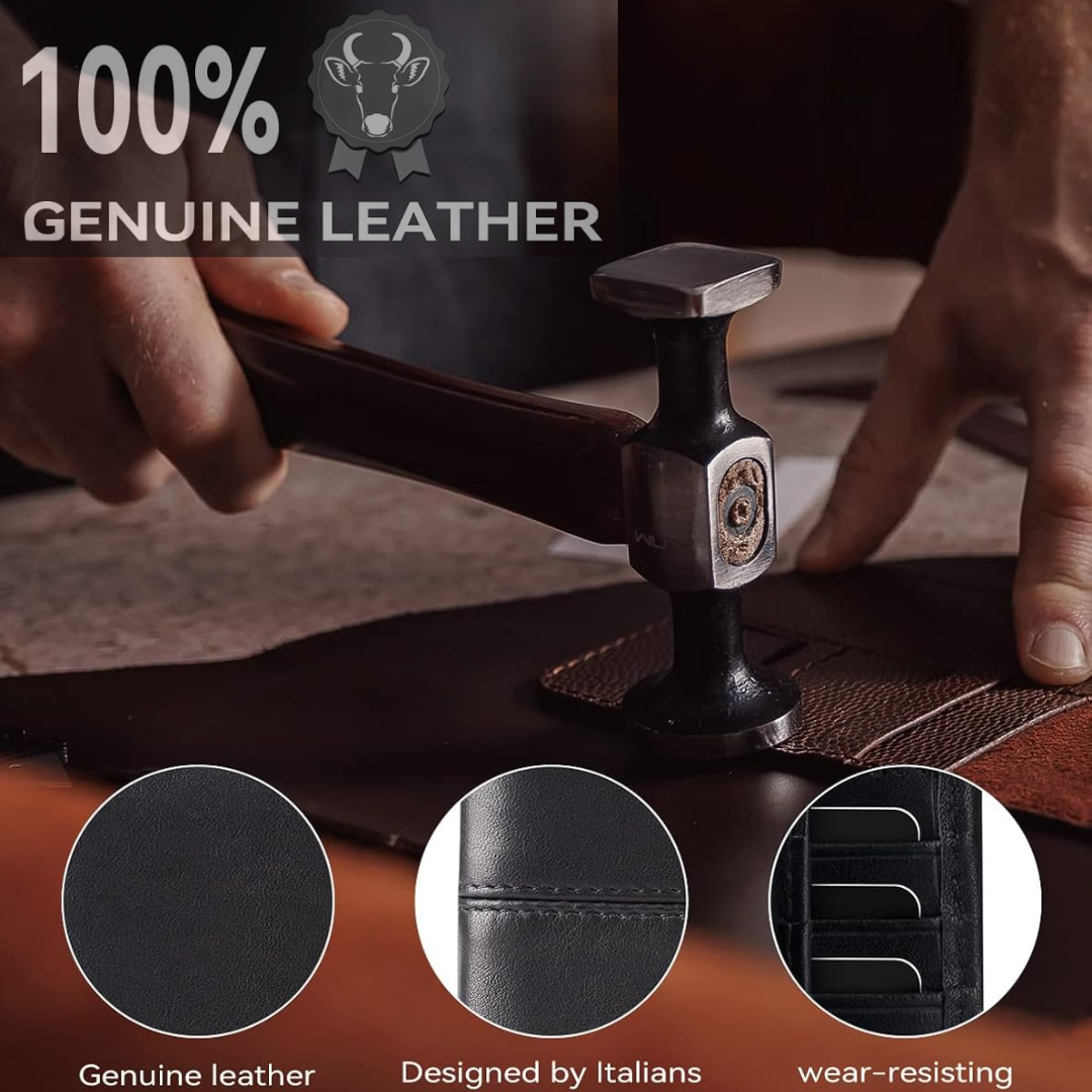 RFID-Blocking Leather Bifold Wallet for Men – Travel, Everyday Use