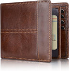 RFID-Blocking Leather Bifold Wallet for Men – Travel, Everyday Use