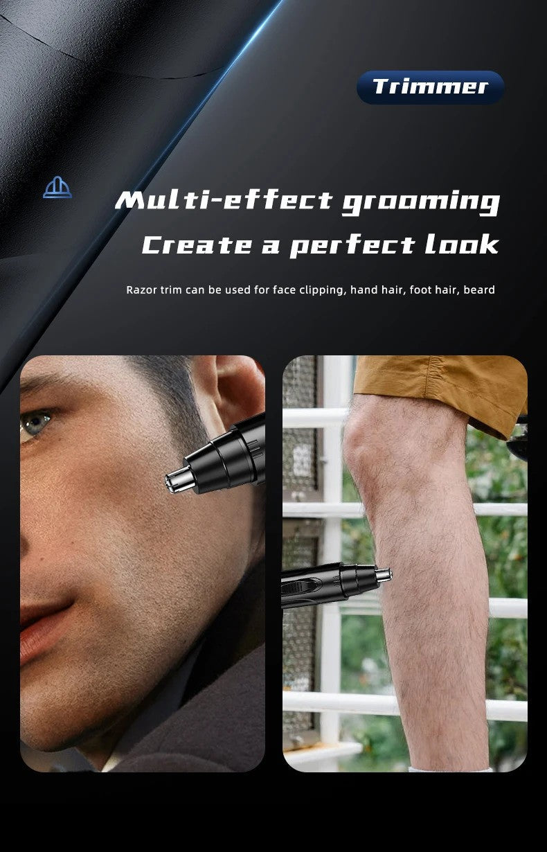 Painless Nose & Ear Hair Trimmer – Rechargeable, For Men & Women – Grooming, Travel