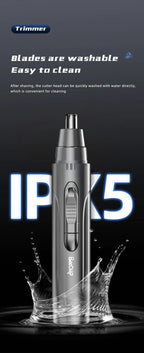 Painless Nose & Ear Hair Trimmer – Rechargeable, For Men & Women – Grooming, Travel
