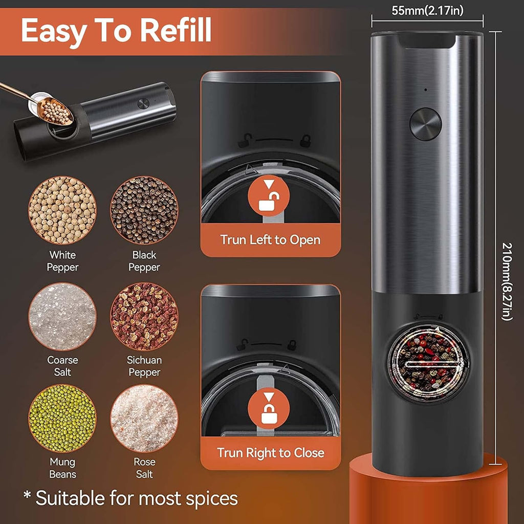 Rechargeable Electric Salt and Pepper Mill Set – Kitchen, Dining