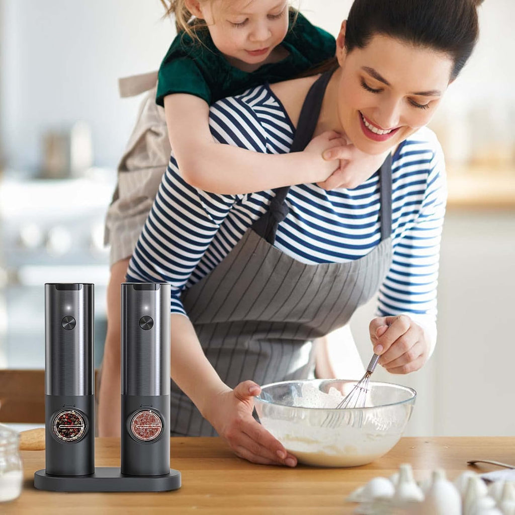 Rechargeable Electric Salt and Pepper Mill Set – Kitchen, Dining