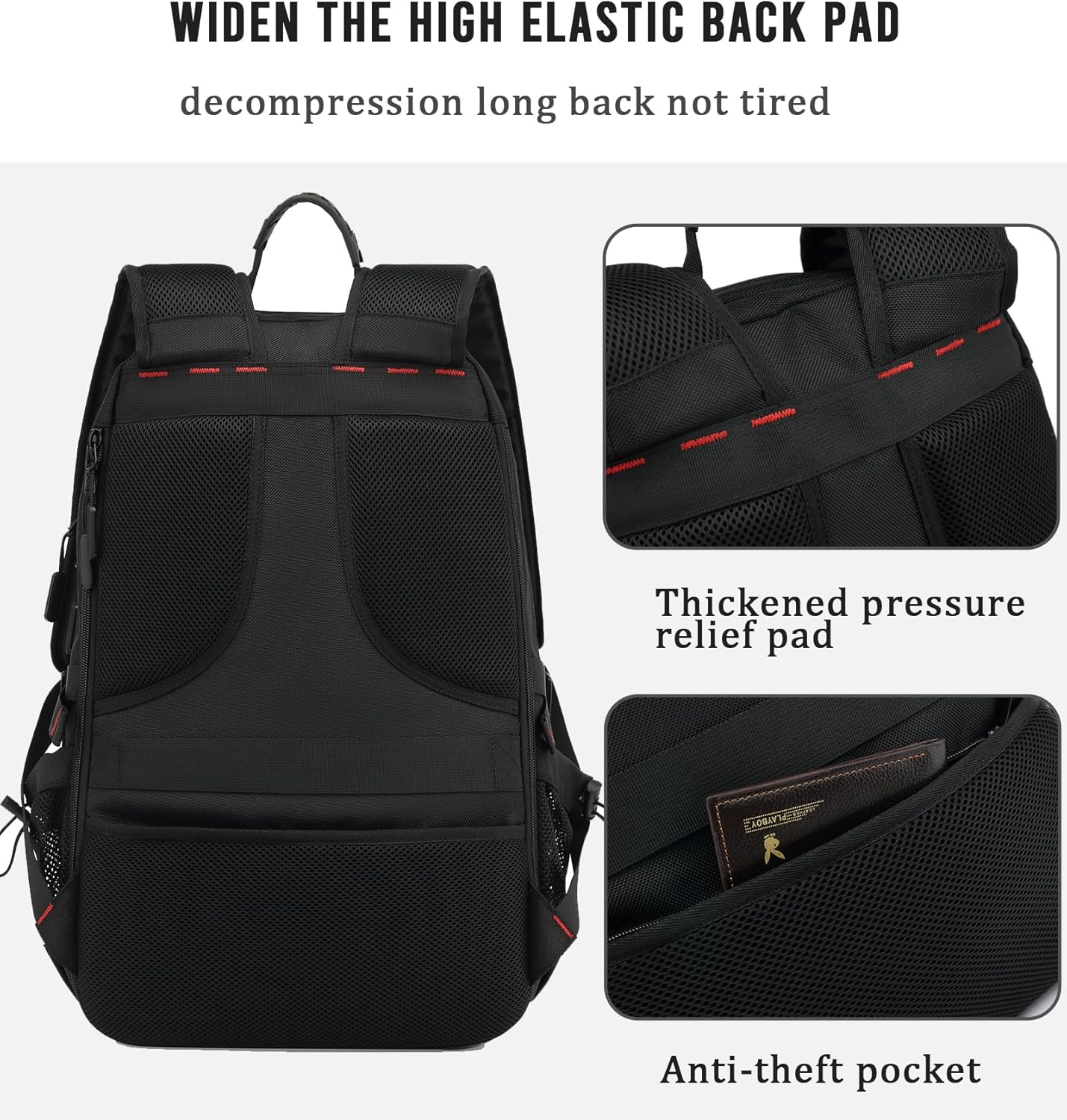 60L Waterproof Travel Laptop Backpack with USB Port – Travel, Outdoor