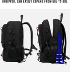 60L Waterproof Travel Laptop Backpack with USB Port – Travel, Outdoor