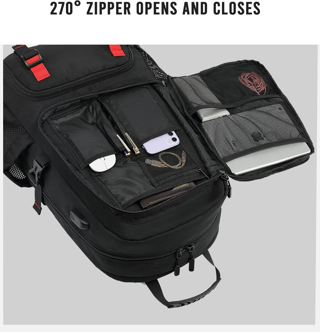 60L Waterproof Travel Laptop Backpack with USB Port – Travel, Outdoor