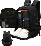 60L Waterproof Travel Laptop Backpack with USB Port – Travel, Outdoor