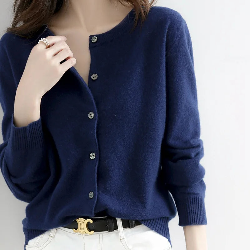 Women's Soft Button-Up Cardigan – Casual, Office